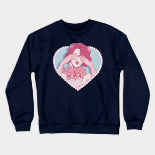 The beautiful manga girl and vintage vibe Crewneck Sweatshirt